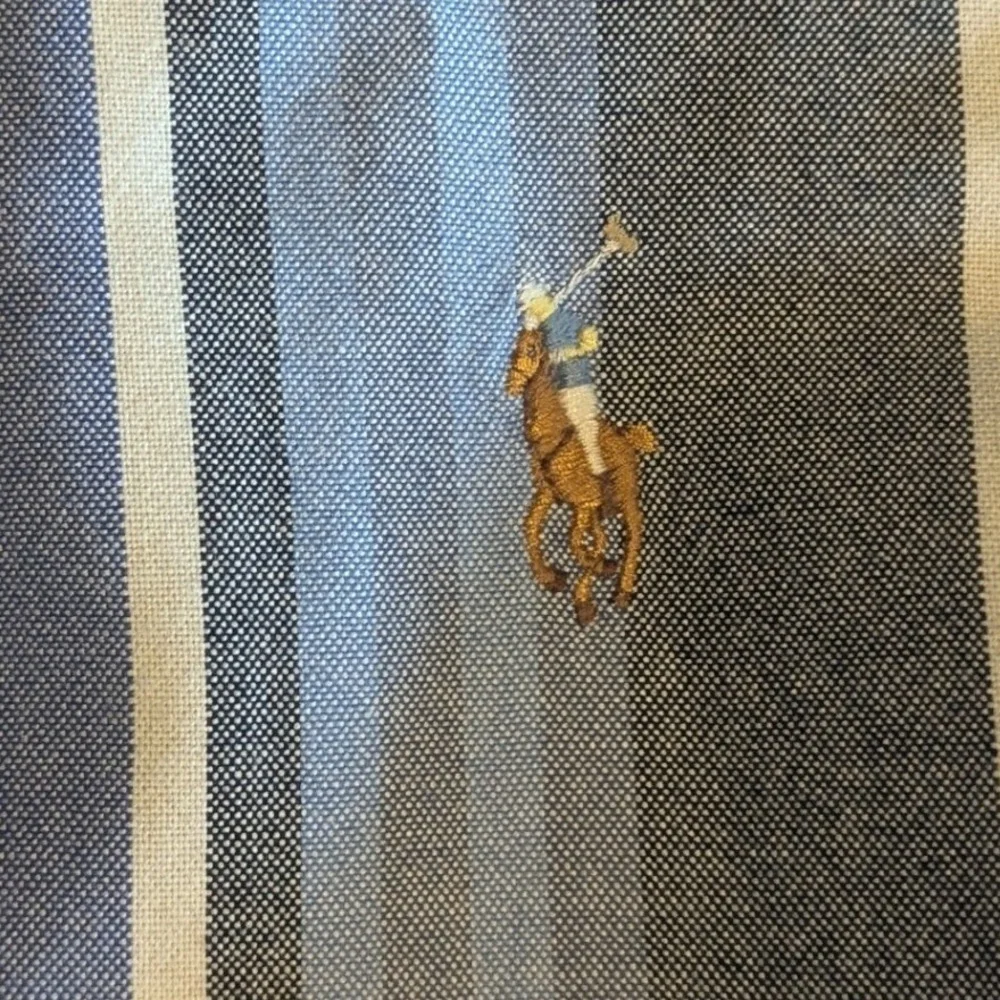 Polo Ralph Lauren Button Down Shirt Blue Striped Oxford  Classic Fit Mens XXL